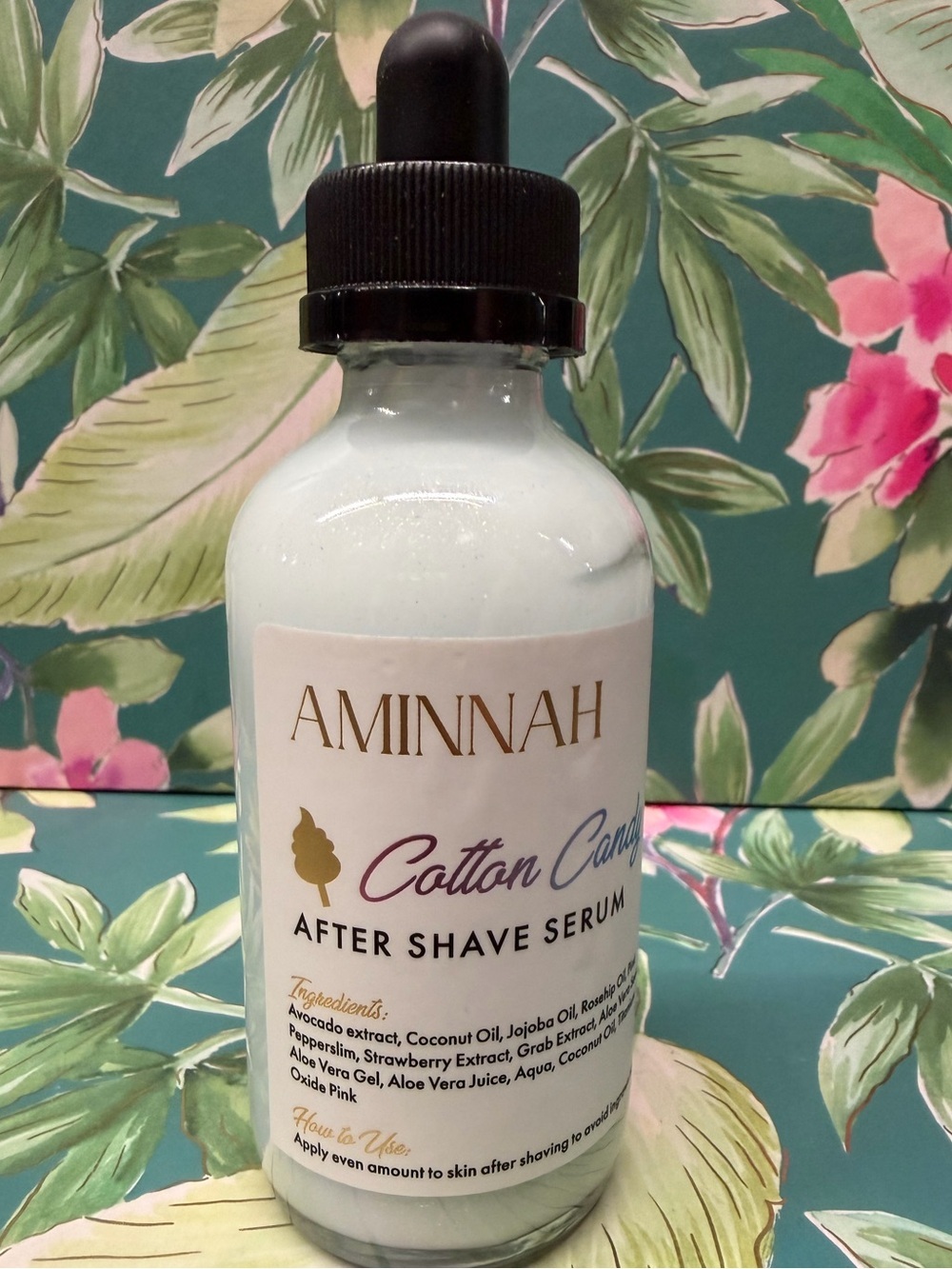 Aminnah Cotton Candy After Shave Serum 4 oz Cooling Formula NIB